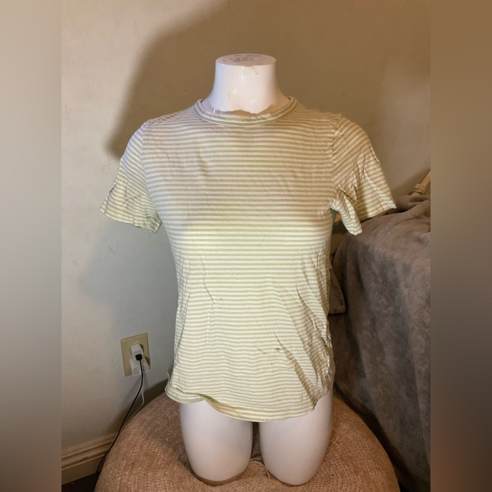 Universal Thread green and white striped tee shirt - women XS